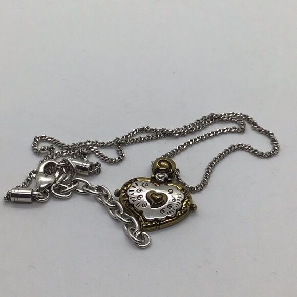 Brighton Wild Heart Silver and Gold Toned Pendant Necklace